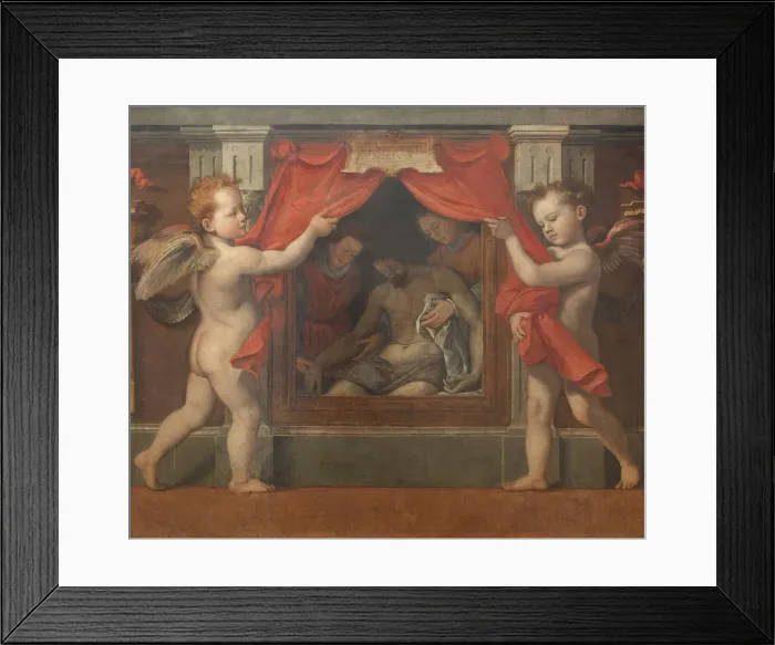 Framed Print : Pieta with two cherubim, ca 1576. Creator: Santi di Tito (1536-1603) Framed Print : Pieta with two cherubim, ca 1576. Creator: Santi di Tito (1536-1603)
