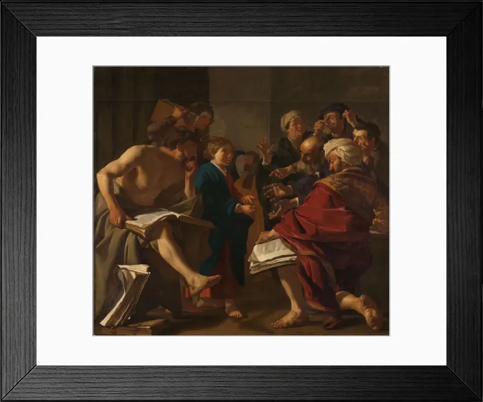Framed Print : Christ among the Doctors, 1622. Creator: Baburen, Dirck (Theodor), van (1595-1624) Framed Print : Christ among the Doctors, 1622. Creator: Baburen, Dirck (Theodor), van (1595-1624)
