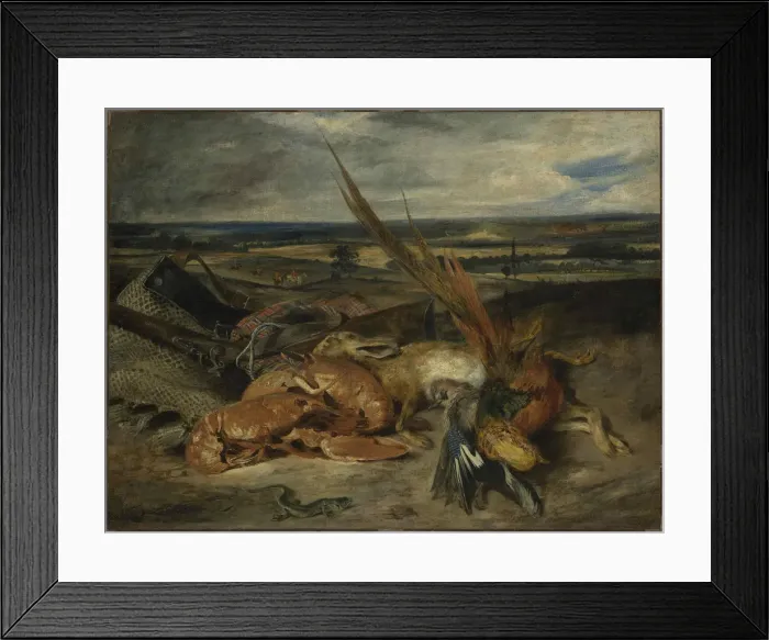 Framed Print : Still Life with a Lobster, 1827. Creator: Delacroix, Eugene (1798-1863) Framed Print : Still Life with a Lobster, 1827. Creator: Delacroix, Eugene (1798-1863)