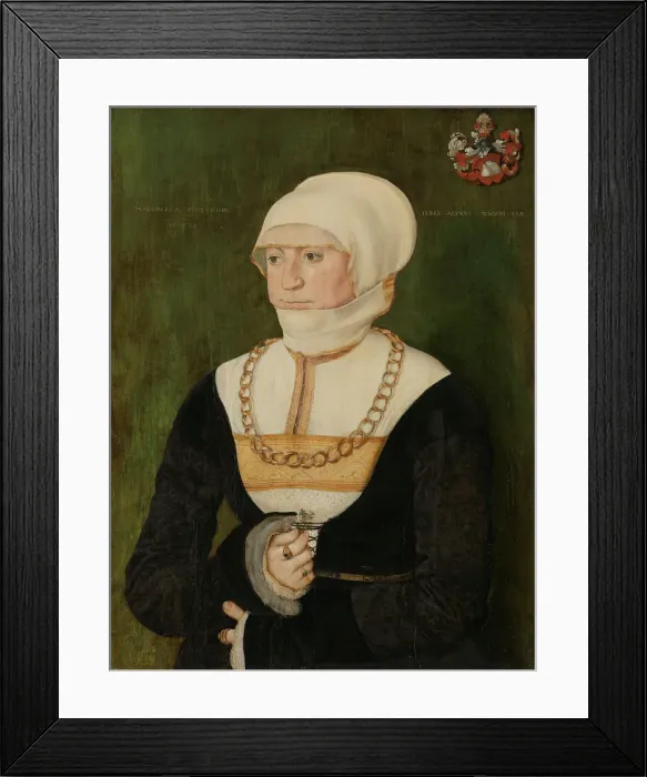 Framed Print : Portrait of Magdalena Pittrichin, 1528. Creator: Beham, Barthel (c. 1502-1540) Framed Print : Portrait of Magdalena Pittrichin, 1528. Creator: Beham, Barthel (c. 1502-1540)