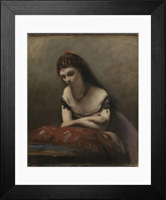 Framed Print : The Gypsy Girl, 1870-1871. Creator: Corot, Jean-Baptiste Camille (1796-1875)