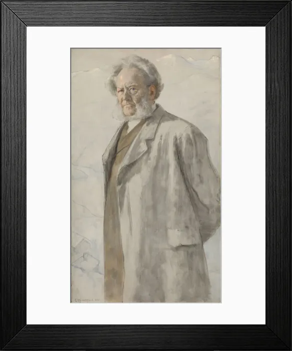 Framed Print : Portrait of Henrik Ibsen (1828-1906), 1895. Creator: Werenskiold, Erik Theodor (1855-1938) Framed Print : Portrait of Henrik Ibsen (1828-1906), 1895. Creator: Werenskiold, Erik Theodor (1855-1938)