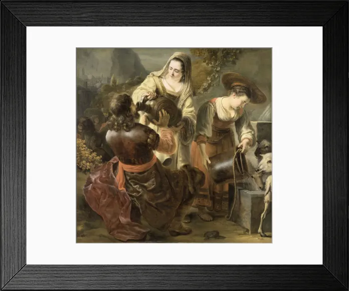 Framed Print : Rebecca and Eliezer at the Well, c. 1645. Creator: Bol, Ferdinand (1616-1680) Framed Print : Rebecca and Eliezer at the Well, c. 1645. Creator: Bol, Ferdinand (1616-1680)