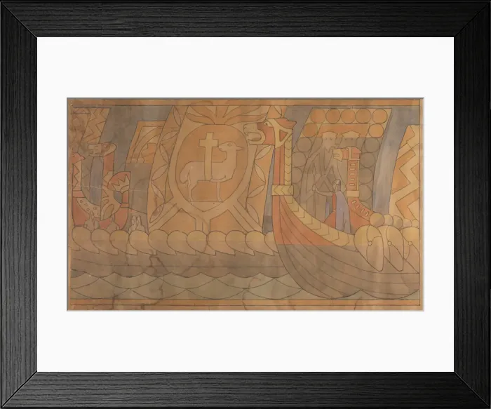 Framed Print : Folklore Drawing, 1895-1898. Creator: Munthe, Gerhard (1849-1929) Framed Print : Folklore Drawing, 1895-1898. Creator: Munthe, Gerhard (1849-1929)