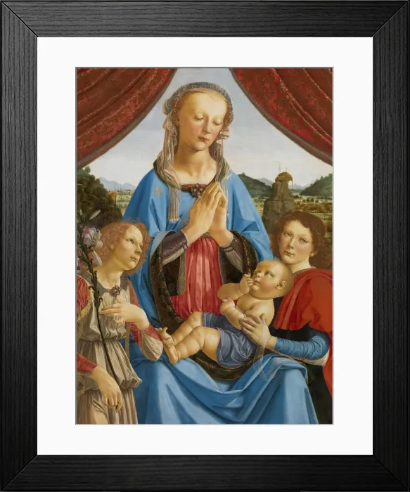 Framed Print : The Virgin and Child with Two Angels (Madonna di Volterra), ca 1471-1472. Creator: Verrocchio Framed Print : The Virgin and Child with Two Angels (Madonna di Volterra), ca 1471-1472. Creator: Verrocchio