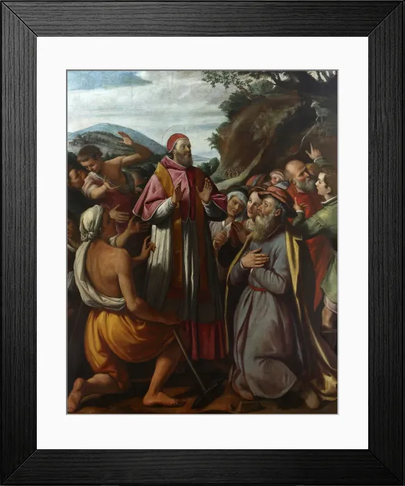 Framed Print : Saint Pope Clement I, surrounded by believers, 1592. Creator: Santi di Tito (1536-1603) Framed Print : Saint Pope Clement I, surrounded by believers, 1592. Creator: Santi di Tito (1536-1603)