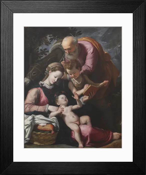 Framed Print : The Rest on the Flight into Egypt, 16th century. Creator: Santi di Tito (1536-1603) Framed Print : The Rest on the Flight into Egypt, 16th century. Creator: Santi di Tito (1536-1603)