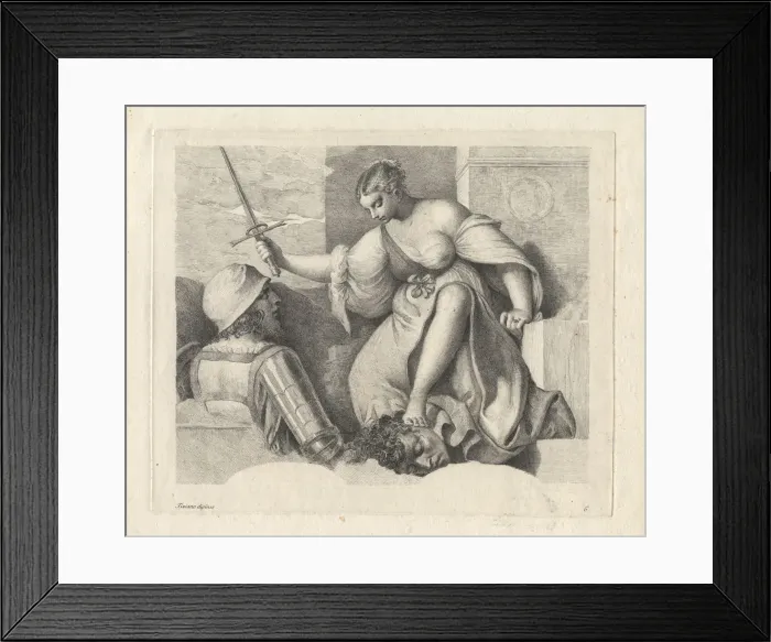 Framed Print : Justice (Judith), 1760. Creator: Zanetti, Anton Maria (1706-1778) Framed Print : Justice (Judith), 1760. Creator: Zanetti, Anton Maria (1706-1778)