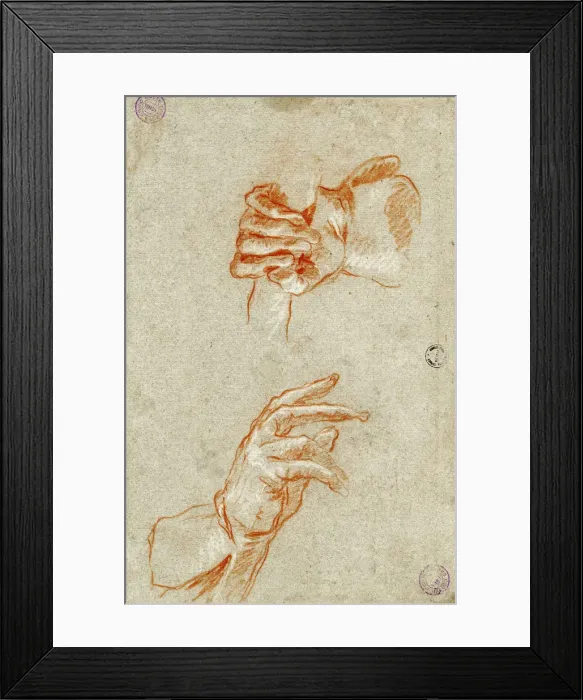 Framed Print : Study of Hands. Creator: Tiepolo, Giambattista (1696-1770)