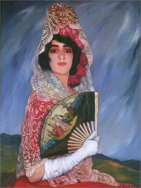 Mi Prima Candica con mantilla, c. 1913. Creator: Zuloaga y Zabaleto, Ignacio (1870-1945)
