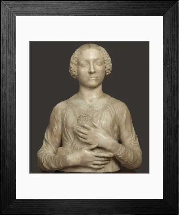 Framed Print : Lady with a Bouquet, ca 1475. Creator: Verrocchio, Andrea del (1437-1488) Framed Print : Lady with a Bouquet, ca 1475. Creator: Verrocchio, Andrea del (1437-1488)