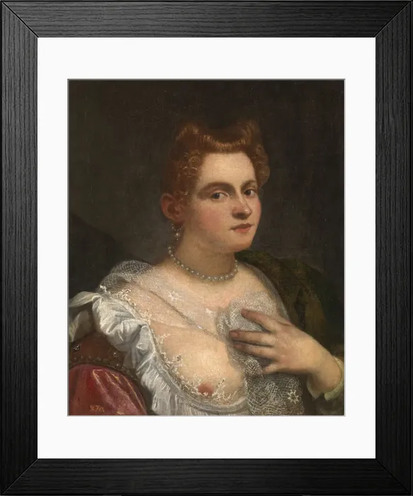 Framed Print : Self-Portrait (Young Venetian Woman), c. 1580. Creator: Robusti (La Tintoretta), Marietta Framed Print : Self-Portrait (Young Venetian Woman), c. 1580. Creator: Robusti (La Tintoretta), Marietta