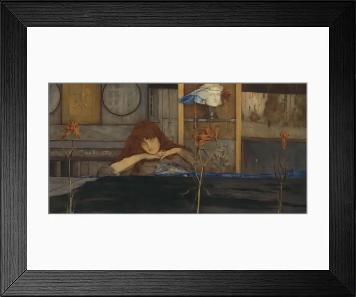 Framed Print : I lock my door upon myself, 1891. Creator: Khnopff, Fernand (1858-1921) Framed Print : I lock my door upon myself, 1891. Creator: Khnopff, Fernand (1858-1921)