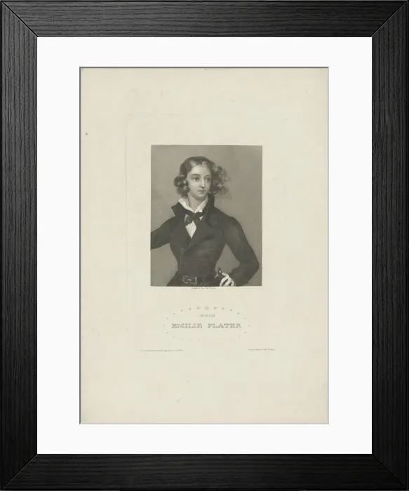 Framed Print : Portrait of Emilia Plater (1806-1831), ca 1834. Creator: Mayer, Carl (1798-1868) Framed Print : Portrait of Emilia Plater (1806-1831), ca 1834. Creator: Mayer, Carl (1798-1868)