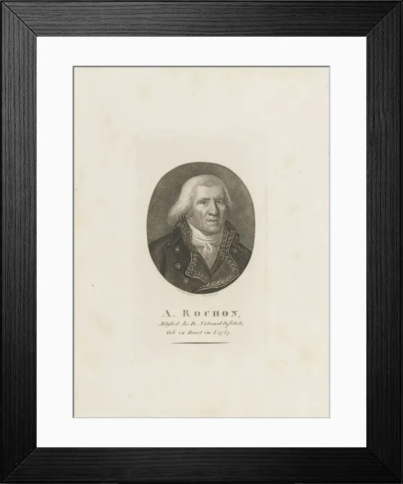 Framed Print : Portrait of Alexis-Marie de Rochon (1741-1817), c. 1800. Creator: Westermayr, Conrad (1765-1834) Framed Print : Portrait of Alexis-Marie de Rochon (1741-1817), c. 1800. Creator: Westermayr, Conrad (1765-1834)