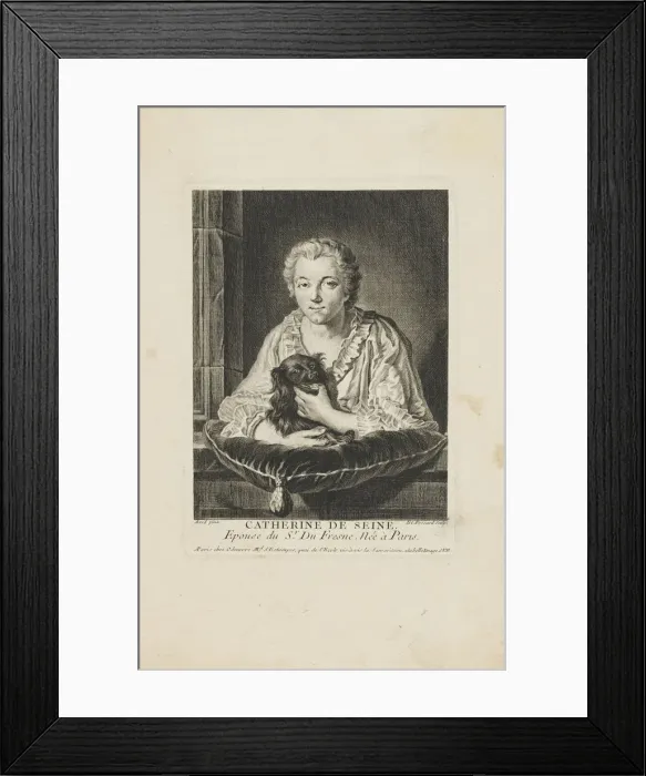 Framed Print : Portrait of the actress Madame Quinault-Dufresne (1705-1767), c. 1750. Creator: Fessard Framed Print : Portrait of the actress Madame Quinault-Dufresne (1705-1767), c. 1750. Creator: Fessard