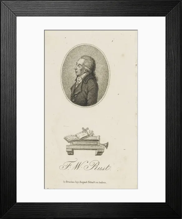 Framed Print : Portrait of the violinist and composer Friedrich Wilhelm Rust (1739-1796), c. 1800 Framed Print : Portrait of the violinist and composer Friedrich Wilhelm Rust (1739-1796), c. 1800