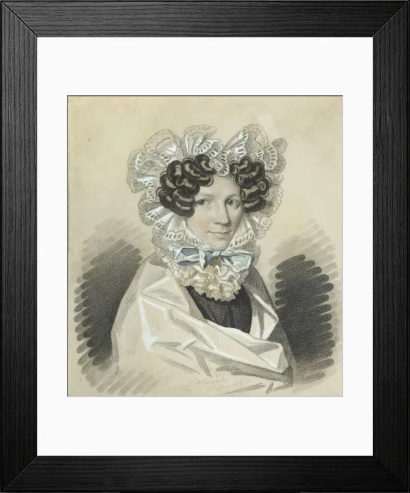 Framed Print : Portrait of Sofia Kharitonovna Mudrova (1786-1833), 1820s. Creator: Hampeln, Carl Framed Print : Portrait of Sofia Kharitonovna Mudrova (1786-1833), 1820s. Creator: Hampeln, Carl