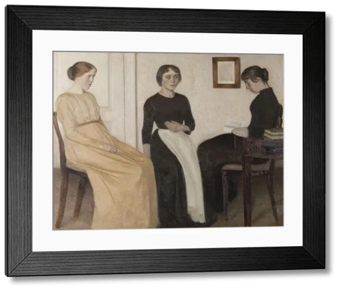 Framed Print : Three young women, 1888. Creator: Hammershoi, Vilhelm (1864-1916) Framed Print : Three young women, 1888. Creator: Hammershoi, Vilhelm (1864-1916)