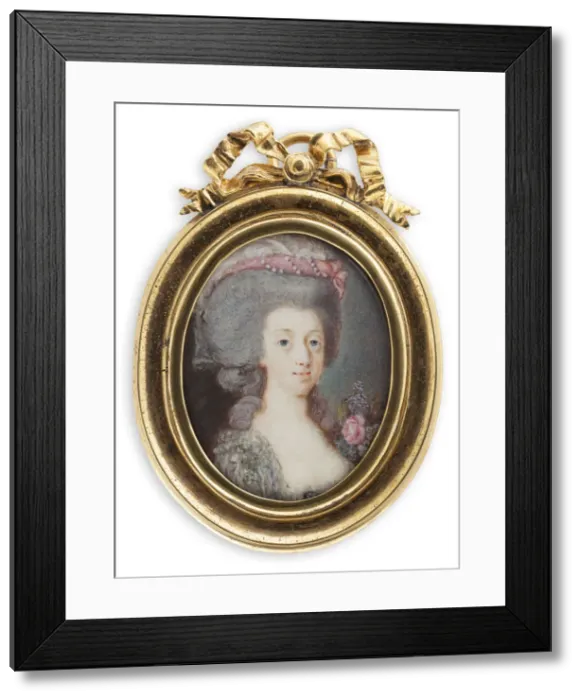 Framed Print : Portrait of Sophia Magdalena of Denmark (1746-1813), Queen of Sweden. Creator: Hoyer Framed Print : Portrait of Sophia Magdalena of Denmark (1746-1813), Queen of Sweden. Creator: Hoyer