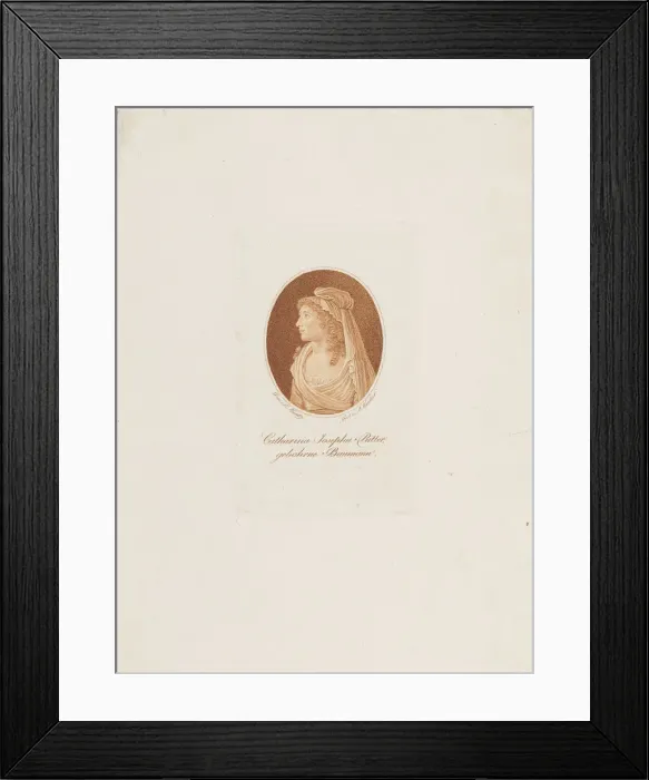 Framed Print : Portrait of Katharina Josepha Ritter, nee Baumann (11763-1849), c. 1800. Creator: Karcher Framed Print : Portrait of Katharina Josepha Ritter, nee Baumann (11763-1849), c. 1800. Creator: Karcher
