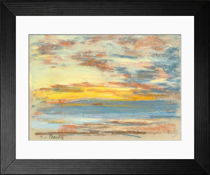 Framed Print : Coastline and sky, c. 1890. Creator: Boudin, Eugene-Louis (1824-1898) Framed Print : Coastline and sky, c. 1890. Creator: Boudin, Eugene-Louis (1824-1898)