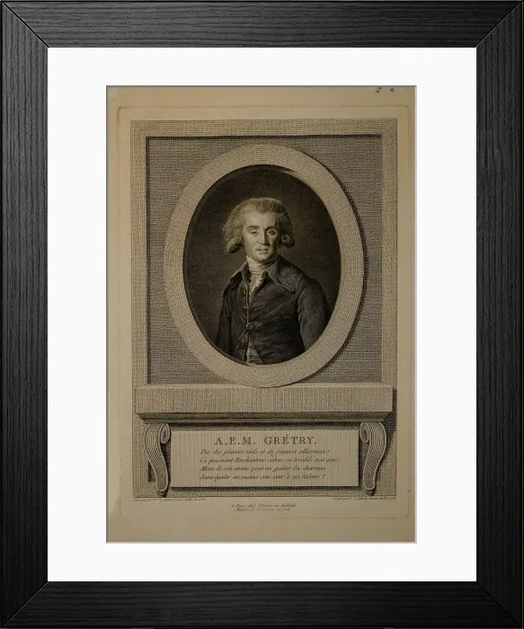 Framed Print : Portrait of the composer Andre Ernest Modeste Gretry (1741-1813), 1786 Framed Print : Portrait of the composer Andre Ernest Modeste Gretry (1741-1813), 1786