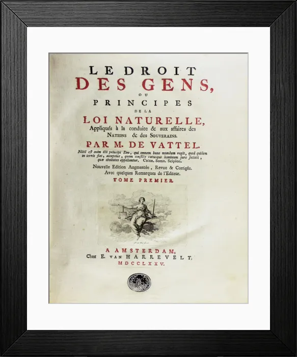 Framed Print : Le droit des gens, ou principes de la loi naturelle, appliques a la conduite… Framed Print : Le droit des gens, ou principes de la loi naturelle, appliques a la conduite…