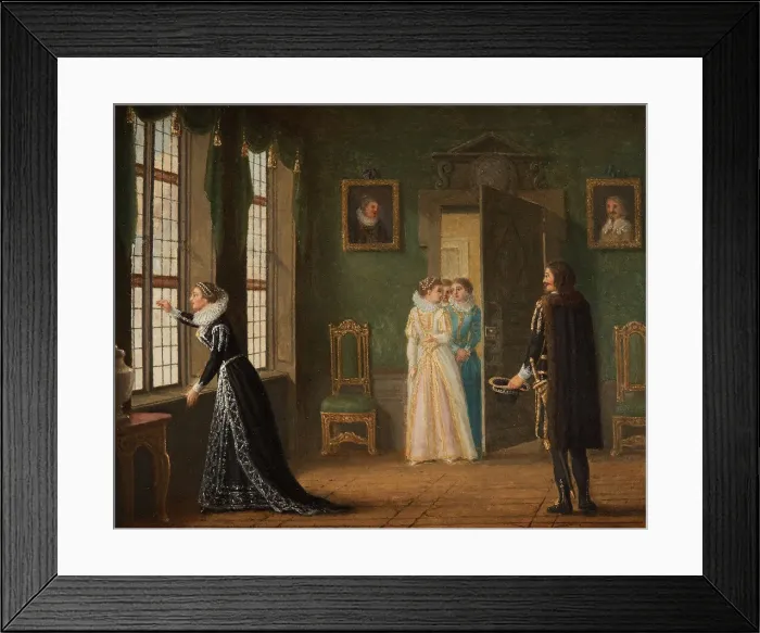 Framed Print : Ebba Brahes betrothal to Jacob de la Gardie. Creator: Hillestrom, Pehr (1732-1816) Framed Print : Ebba Brahes betrothal to Jacob de la Gardie. Creator: Hillestrom, Pehr (1732-1816)