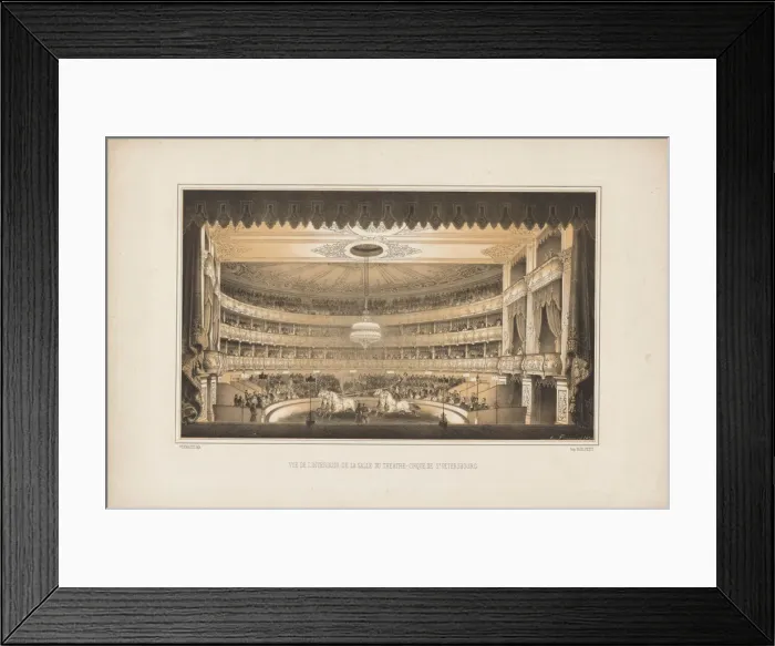 Framed Print : Interior of the Equestrian Circus Theatre in Saint Petersburg, 1850. Creator: Premazzi Framed Print : Interior of the Equestrian Circus Theatre in Saint Petersburg, 1850. Creator: Premazzi