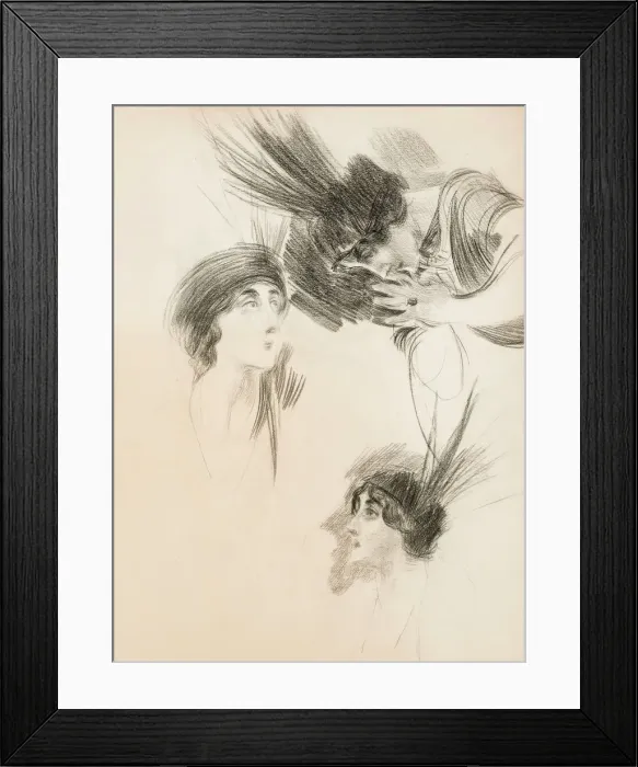 Framed Print : Three Studies for The Portrait of Dora di Rudini Labouchere. Creator: Boldini Framed Print : Three Studies for The Portrait of Dora di Rudini Labouchere. Creator: Boldini