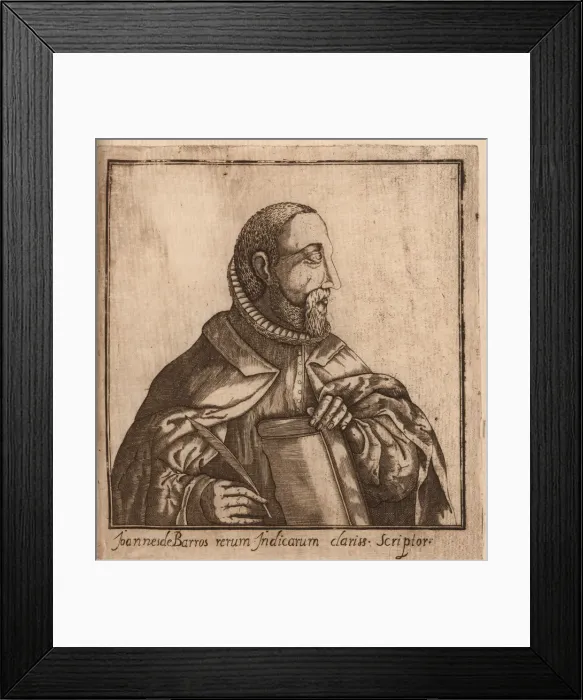 Framed Print : Portrait of Joao de Barros (1496-1570), 1624. Creator: Faria, Manuel Severim de (1583-1655) Framed Print : Portrait of Joao de Barros (1496-1570), 1624. Creator: Faria, Manuel Severim de (1583-1655)