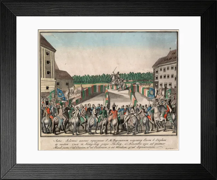 Framed Print : The coronation of Emperor Leopold II as King of Hungary in Pressburg on November 15, 1790, 1790 Framed Print : The coronation of Emperor Leopold II as King of Hungary in Pressburg on November 15, 1790, 1790