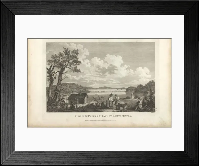 Framed Print : View of the Petropavlovsk Harbor, 1780s. Creator: La Perouse, Jean-Francois de Galaup Framed Print : View of the Petropavlovsk Harbor, 1780s. Creator: La Perouse, Jean-Francois de Galaup