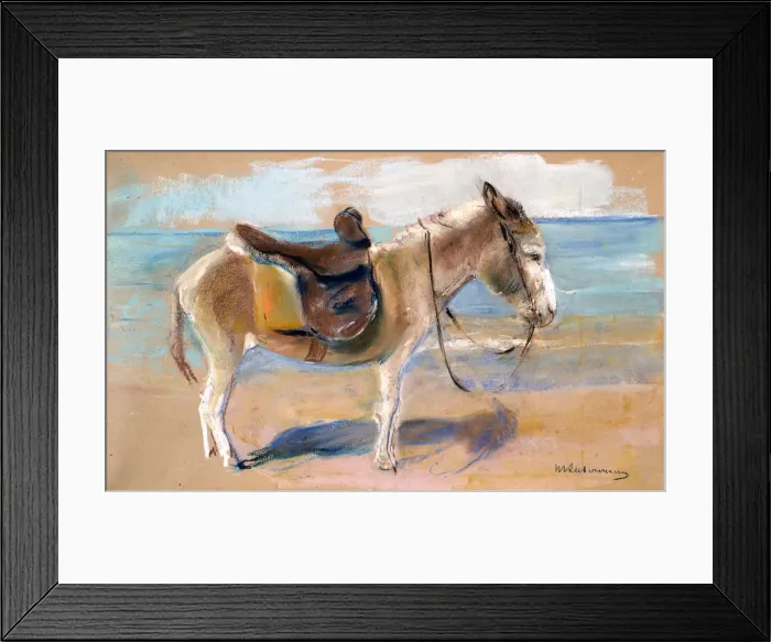 Framed Print : Donkey on the beach of Noordwijk, 1908. Creator: Liebermann, Max (1847-1935) Framed Print : Donkey on the beach of Noordwijk, 1908. Creator: Liebermann, Max (1847-1935)