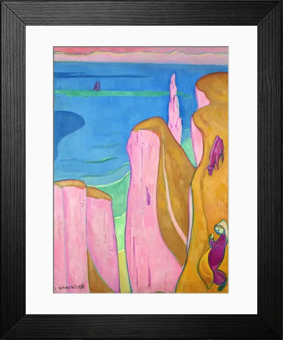 Framed Print : Les Falaises d Yport, 1892. Creator: Bernard, Emile (1868-1941) Framed Print : Les Falaises d Yport, 1892. Creator: Bernard, Emile (1868-1941)