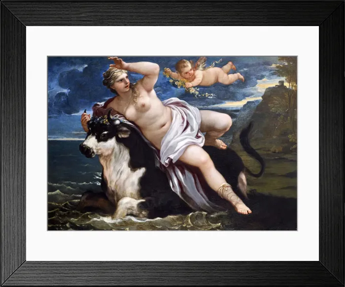 Framed Print : The Rape of Europa. Creator: Giordano, Luca (1632-1705) Framed Print : The Rape of Europa. Creator: Giordano, Luca (1632-1705)