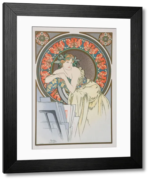 Framed Print : La Femme aux Coquelicots, 1898. Creator: Mucha, Alfons Marie (1860-1939) Framed Print : La Femme aux Coquelicots, 1898. Creator: Mucha, Alfons Marie (1860-1939)