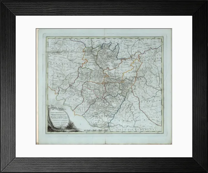 Framed Print : General Map of Nizhny Novgorod Governorate, 1788. Creator: Chernoi (Cherny), Fyodor Osipovich Framed Print : General Map of Nizhny Novgorod Governorate, 1788. Creator: Chernoi (Cherny), Fyodor Osipovich