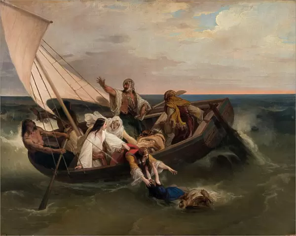 Boat with Greek Fugitives, 1834. Creator: Hayez, Francesco (1791-1882)