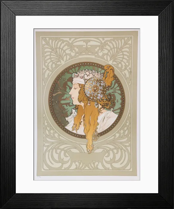 Framed Print : Byzantine Heads: Blonde, 1897. Creator: Mucha, Alfons Marie (1860-1939) Framed Print : Byzantine Heads: Blonde, 1897. Creator: Mucha, Alfons Marie (1860-1939)