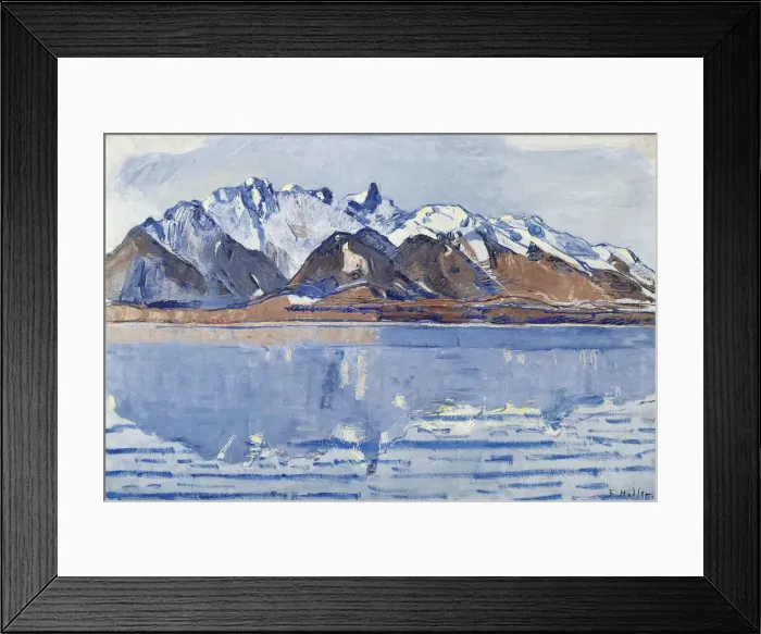 Framed Print : Lake Thun with Stockhorn Range, c. 1913. Creator: Hodler, Ferdinand (1853-1918) Framed Print : Lake Thun with Stockhorn Range, c. 1913. Creator: Hodler, Ferdinand (1853-1918)