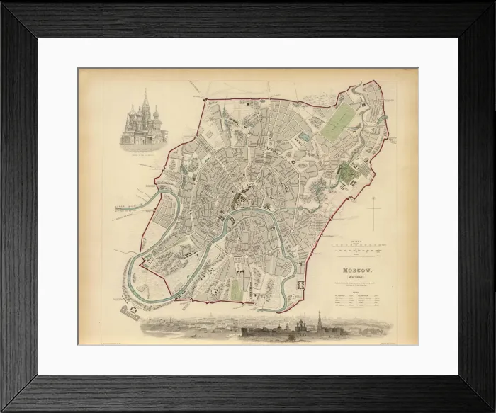 Framed Print : Plan of Moscow, 1836. Creator: Davies, Benjamin Rees (1789-1872) Framed Print : Plan of Moscow, 1836. Creator: Davies, Benjamin Rees (1789-1872)