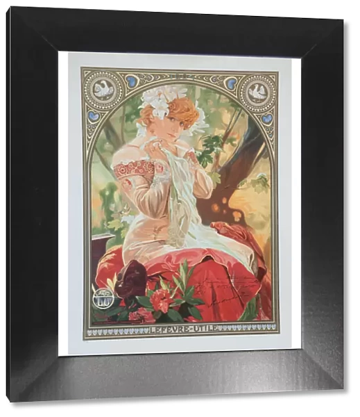Poster for Lefevre-Utile. Sarah Bernhardt in the role of Melissinde in La