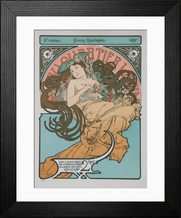 Framed Print : Au Quartier Latin, 1897. Creator: Mucha, Alfons Marie (1860-1939) Framed Print : Au Quartier Latin, 1897. Creator: Mucha, Alfons Marie (1860-1939)