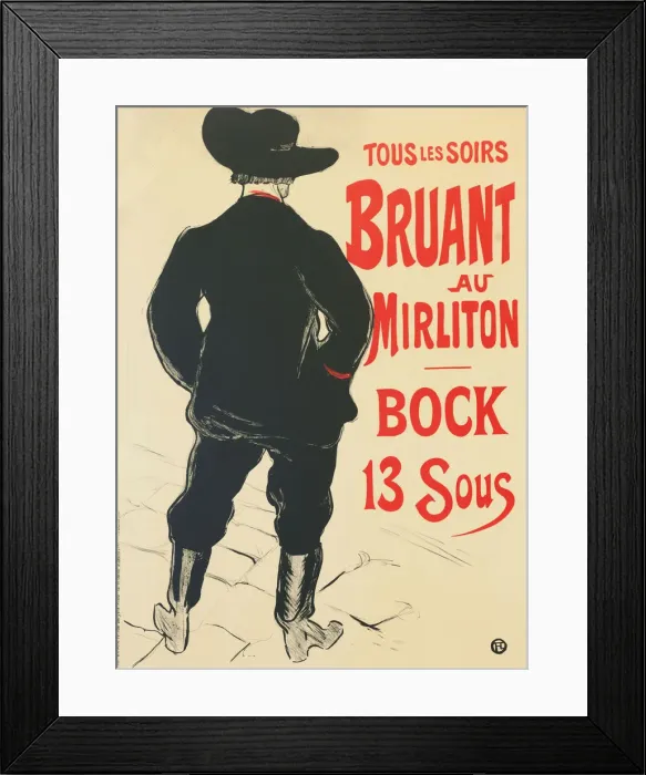 Framed Print : Bruant au Mirliton, 1893. Creator: Toulouse-Lautrec, Henri, de (1864-1901) Framed Print : Bruant au Mirliton, 1893. Creator: Toulouse-Lautrec, Henri, de (1864-1901)
