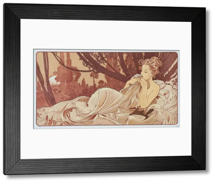 Framed Print : Dusk, 1899. Creator: Mucha, Alfons Marie (1860-1939) Framed Print : Dusk, 1899. Creator: Mucha, Alfons Marie (1860-1939)