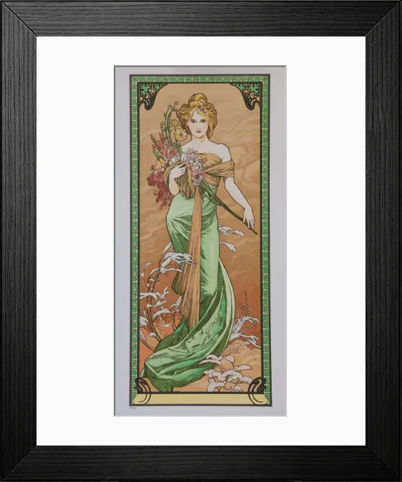 Framed Print : Spring (From the Series Les Saisons), 1900. Creator: Mucha, Alfons Marie (1860-1939) Framed Print : Spring (From the Series Les Saisons), 1900. Creator: Mucha, Alfons Marie (1860-1939)