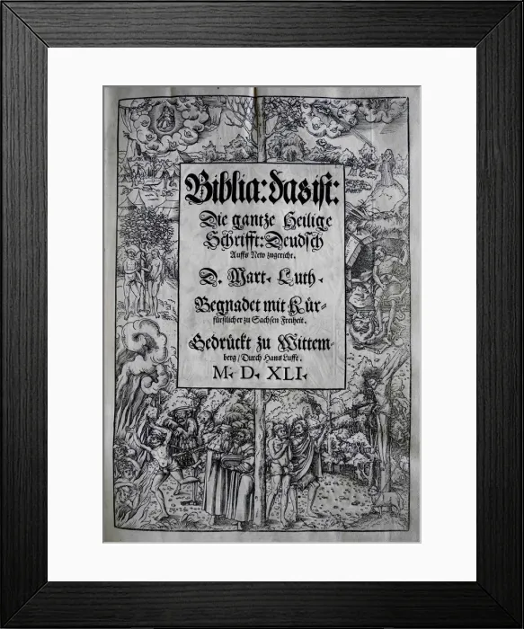 Framed Print : Cover design Biblia by Martin Luther, 1541. Creator: Cranach, Lucas, the Younger Framed Print : Cover design Biblia by Martin Luther, 1541. Creator: Cranach, Lucas, the Younger