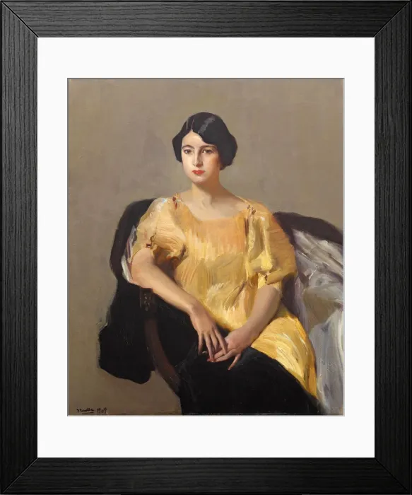 Framed Print : Elena in a Yellow Robe, 1909. Creator: Sorolla y Bastida, Joaquin (1863-1923) Framed Print : Elena in a Yellow Robe, 1909. Creator: Sorolla y Bastida, Joaquin (1863-1923)